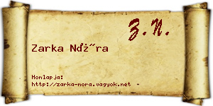 Zarka Nóra névjegykártya