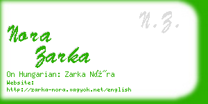 nora zarka business card